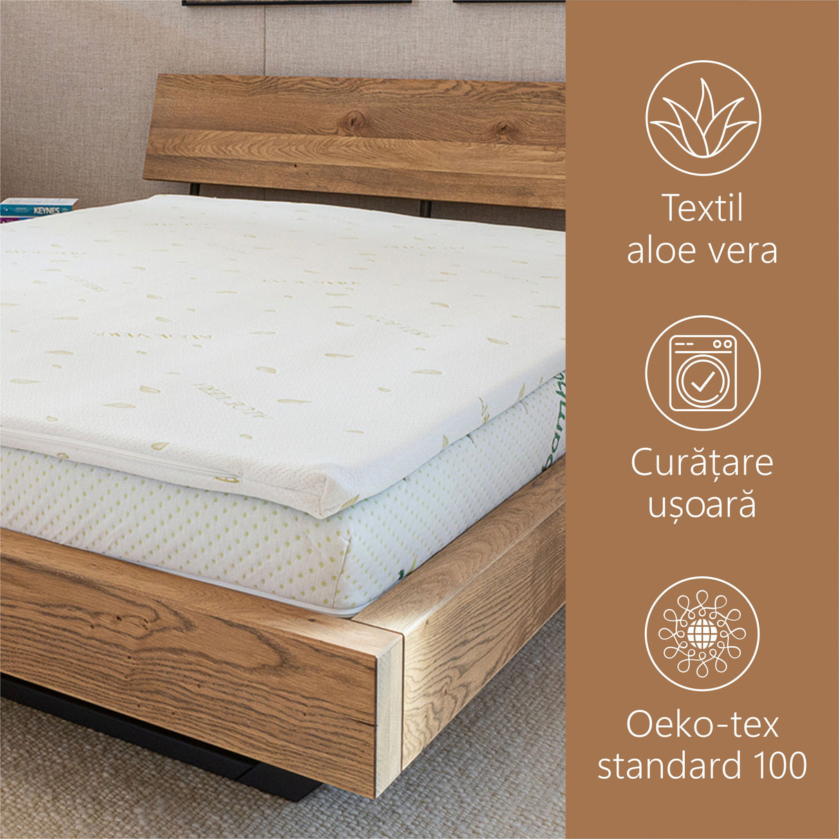 Topper Mattress Best Sleep H7cm polyurethane foam, removable Aloe Vera cover