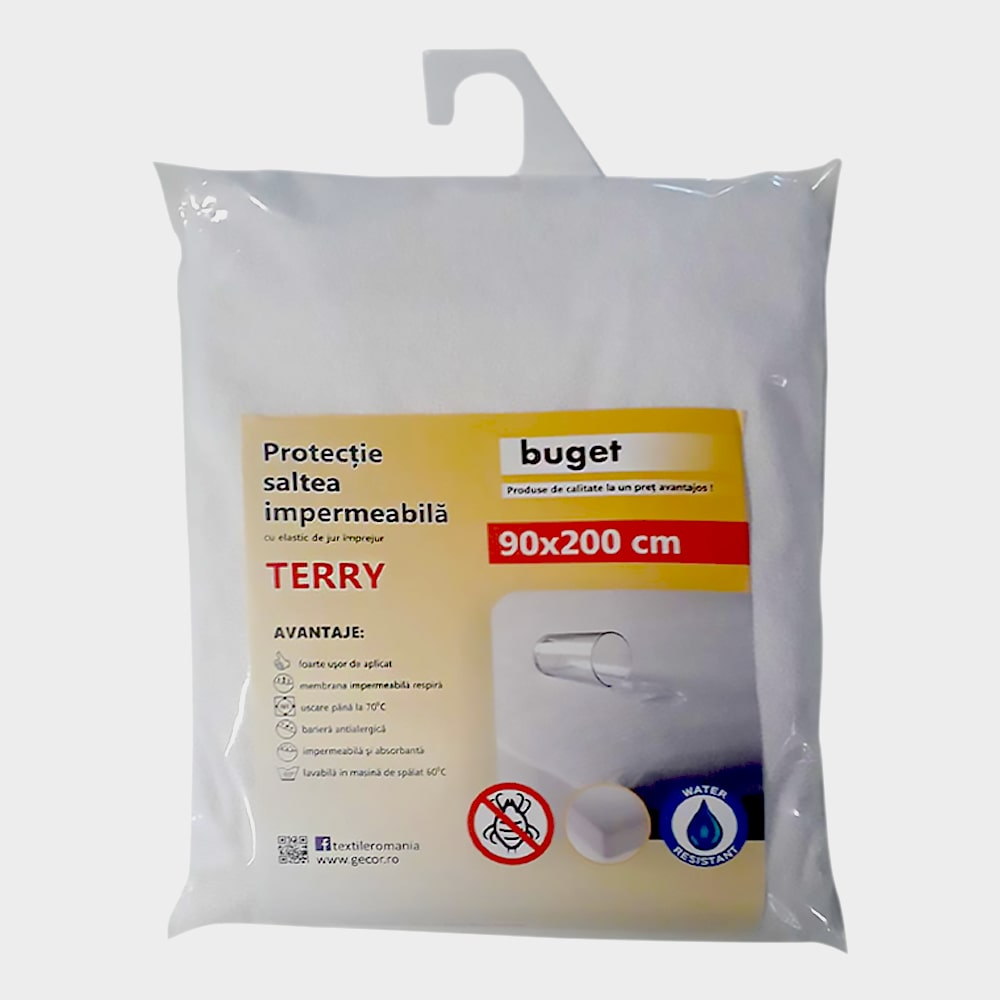 Waterproof Terry Budget Mattress Protector, White