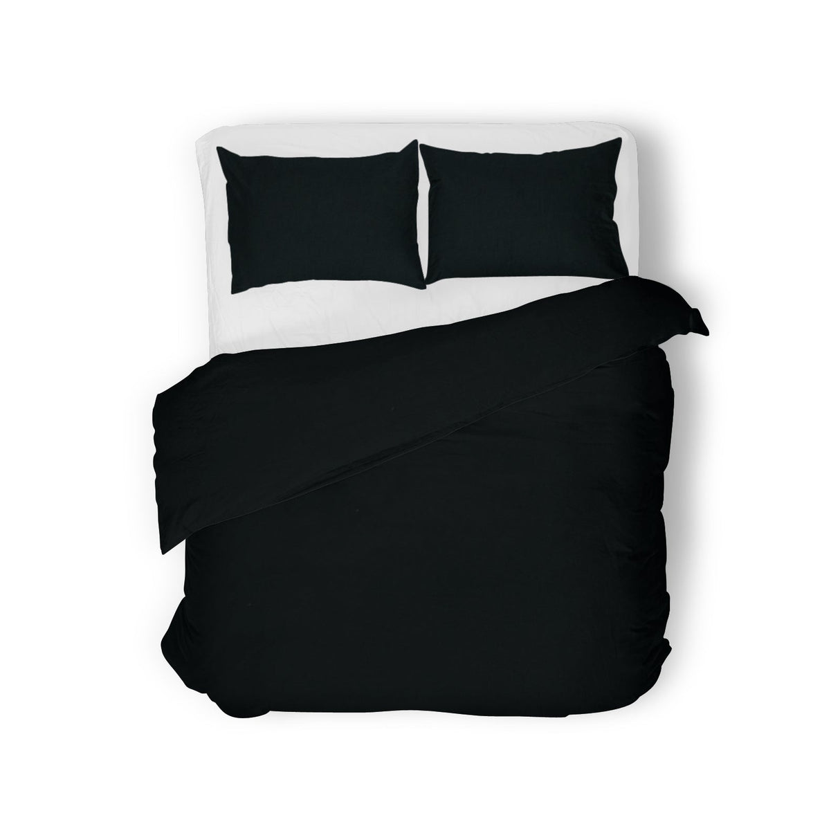 Lenjerie de pat jersey, cu fermoar, 140 gr/mp, negru, 48, 100% bumbac