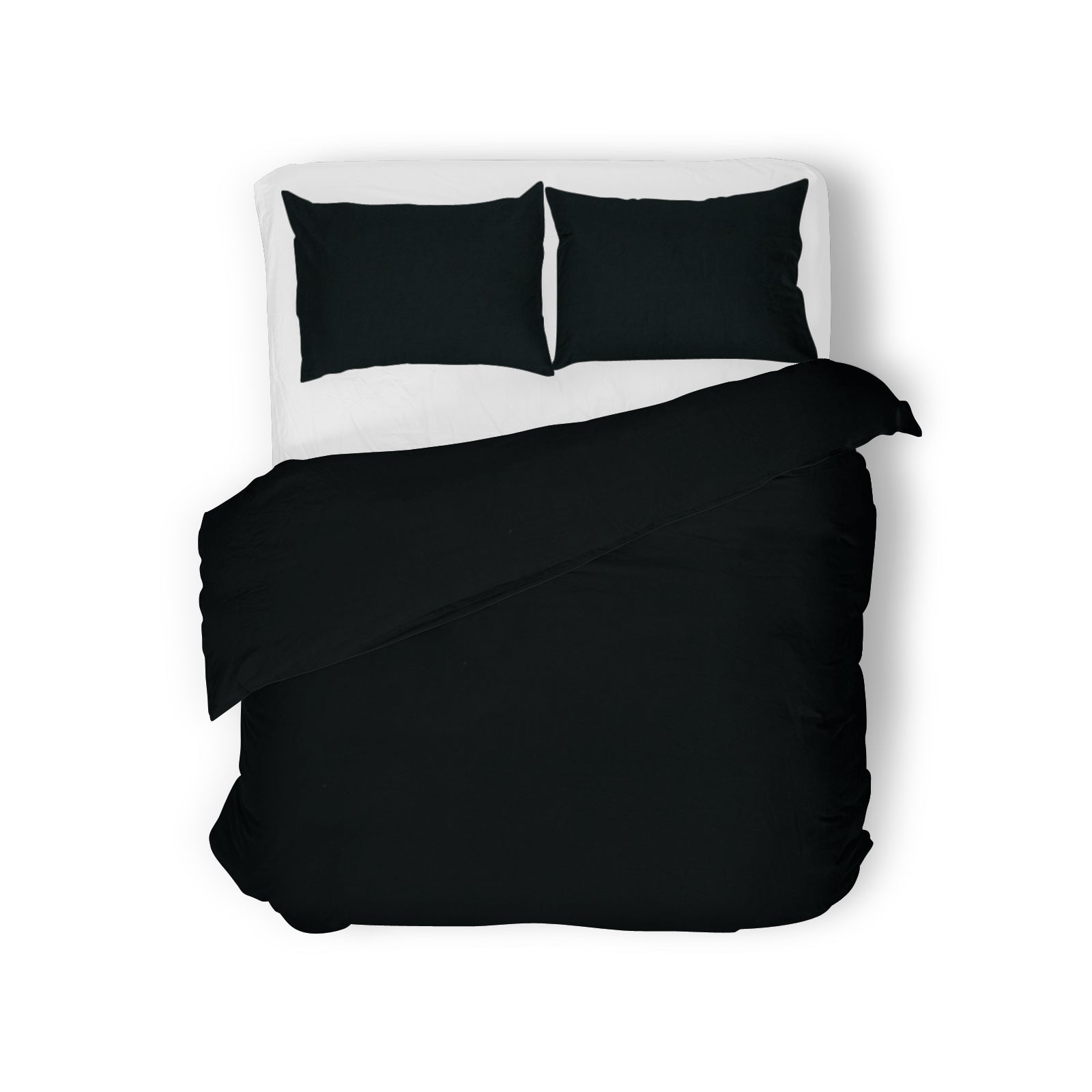 Lenjerie de pat jersey, cu fermoar, 140 gr/mp, negru, 48, 100% bumbac