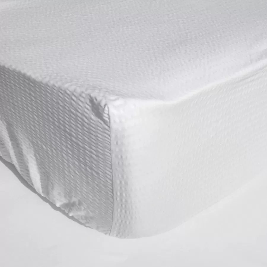 Bed linen - bed sheet, White, Damask 2 cm, 175 gsm, 70% cotton + 30% polyester