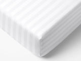 Bed linen - bed sheet, White, Damask 2 cm, 175 gsm, 70% cotton + 30% polyester