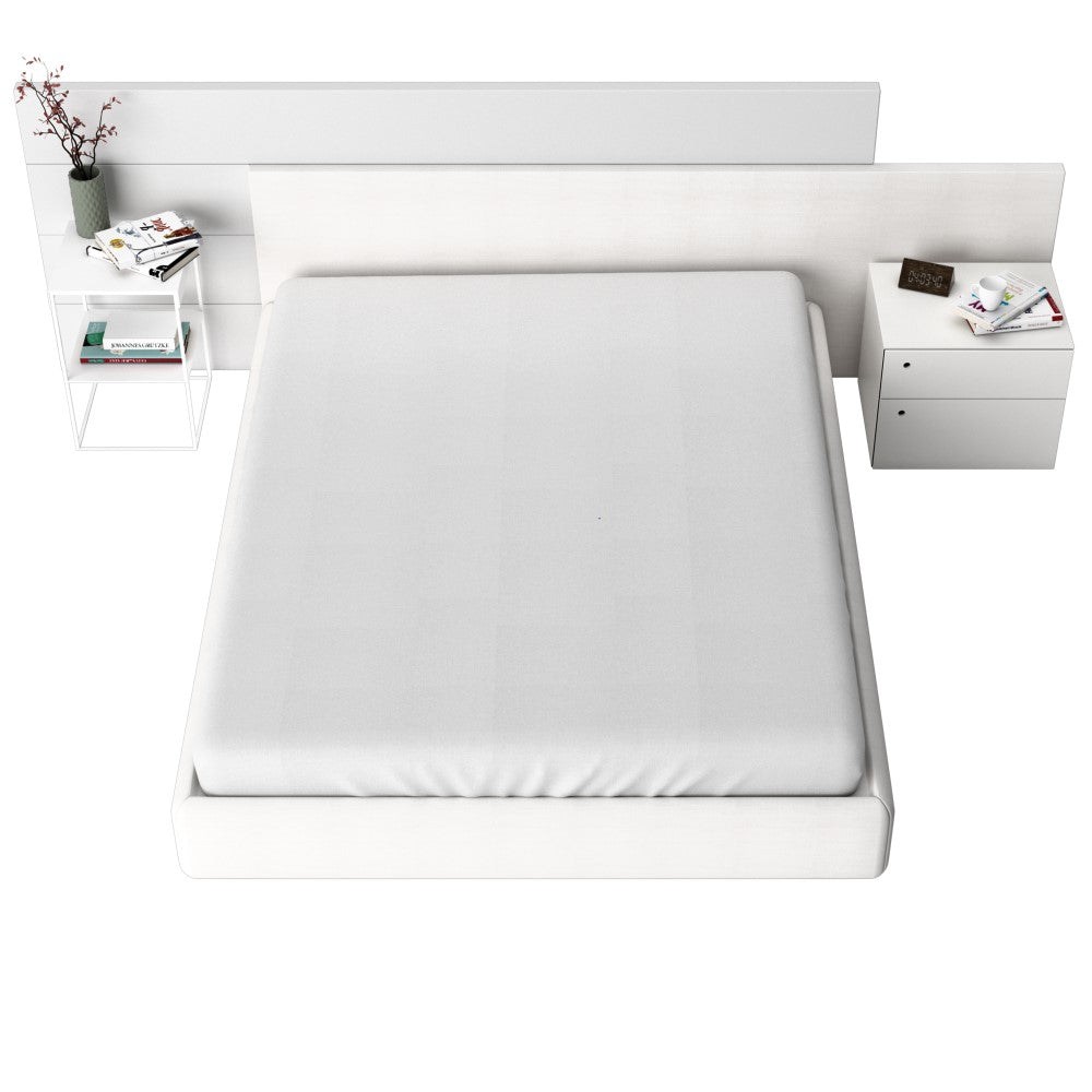 Cearceaf cu elastic Frotir, 150gr/mp, alb, 100% bumbac