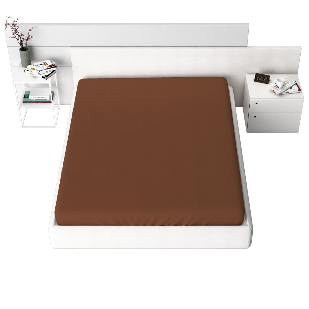 Jersey Fitted Sheet, 120 gsm, Chestnut, 100% cotton