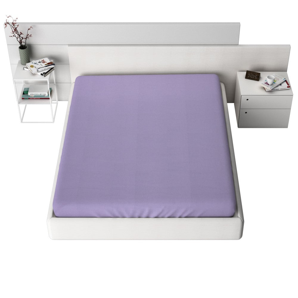 Jersey Fitted Sheet, 140gsm, Lilac, 100% cotton