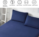 Jersey Fitted Sheet, 140gsm, Blue, 100% Cotton