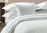 Satin Damask Bed Linen with 2 cm Stripes, White 175 gsm