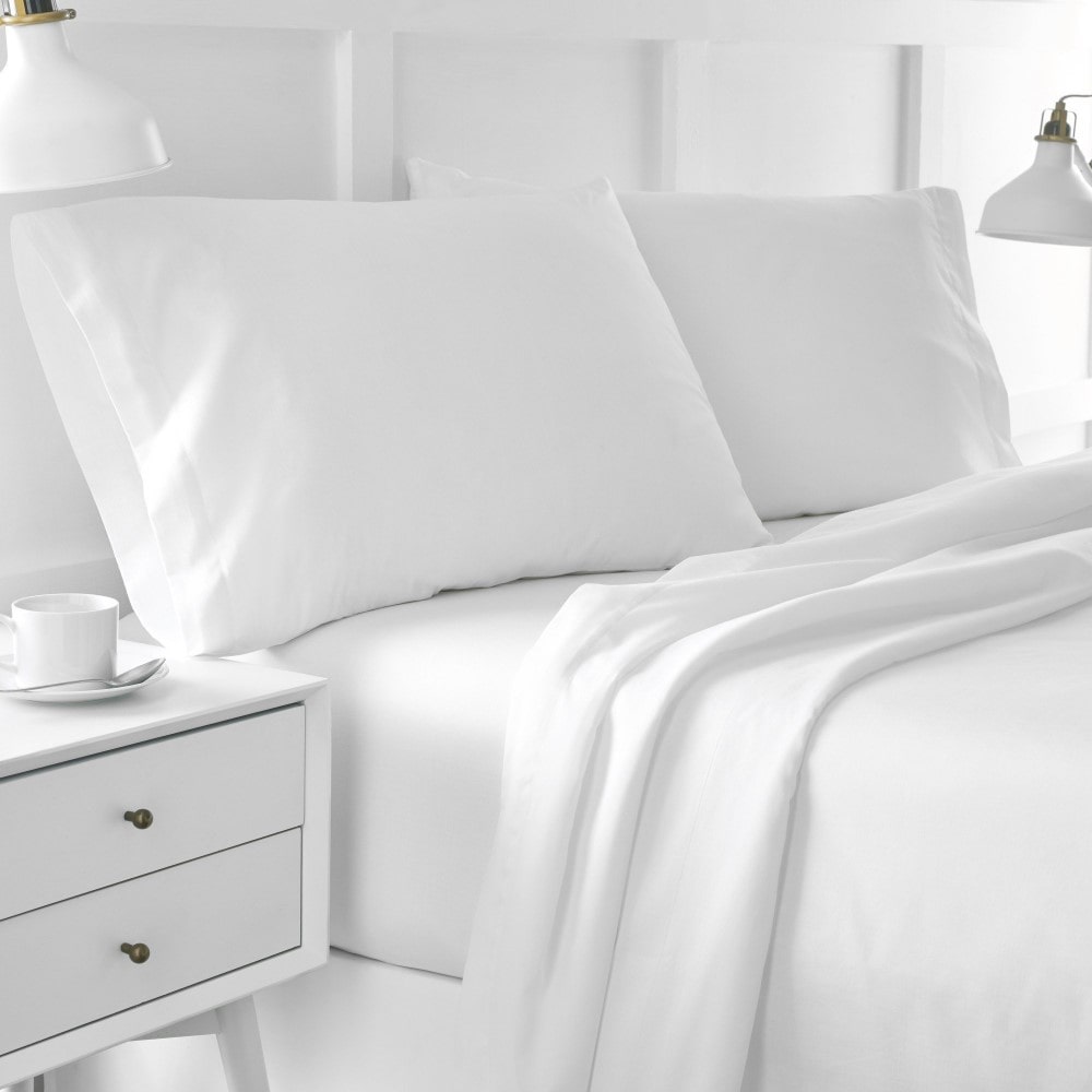 Cotton bed linen Pc, chiffon, White 117 gsm