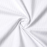 Lenjerie de pat Damasc satinat cu dungi de 1 cm, Alb, 145 gr/mp