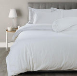 Damask microfiber satin bed linen with 1 cm stripes, White 115 gr/sqm