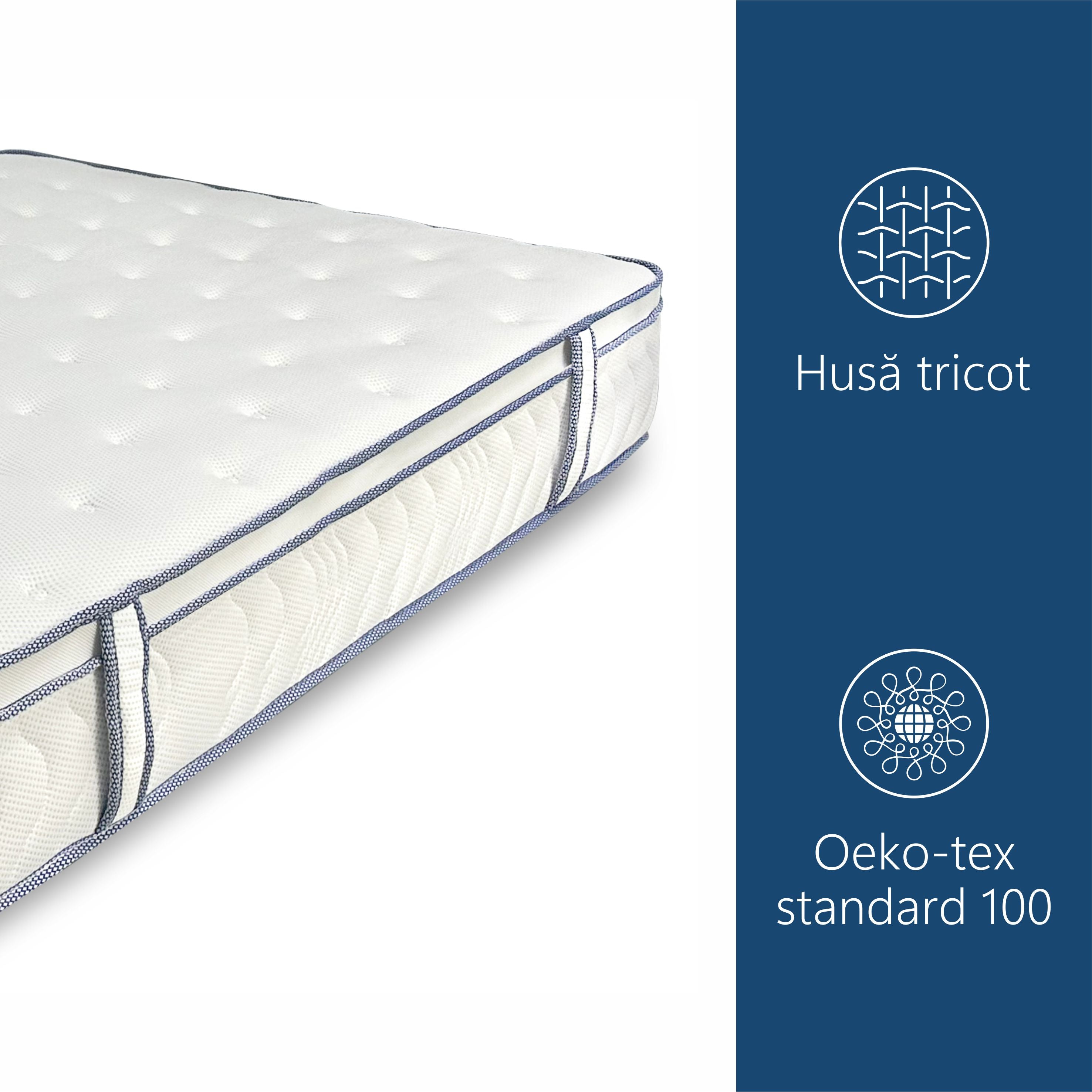 Saltea superortopedica Hotel Best Line, Ressort, 30cm, arcuri impachetate, spuma memory, fermitate medie