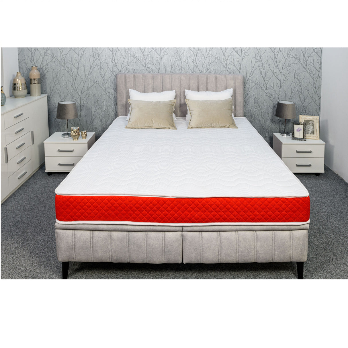 Saltea ortopedica Diamond Red DoubleSide, 18cm, spuma poliuretanica, hipoalergenica, antibacteriana, reversibila, sistem de aerisire, ferma