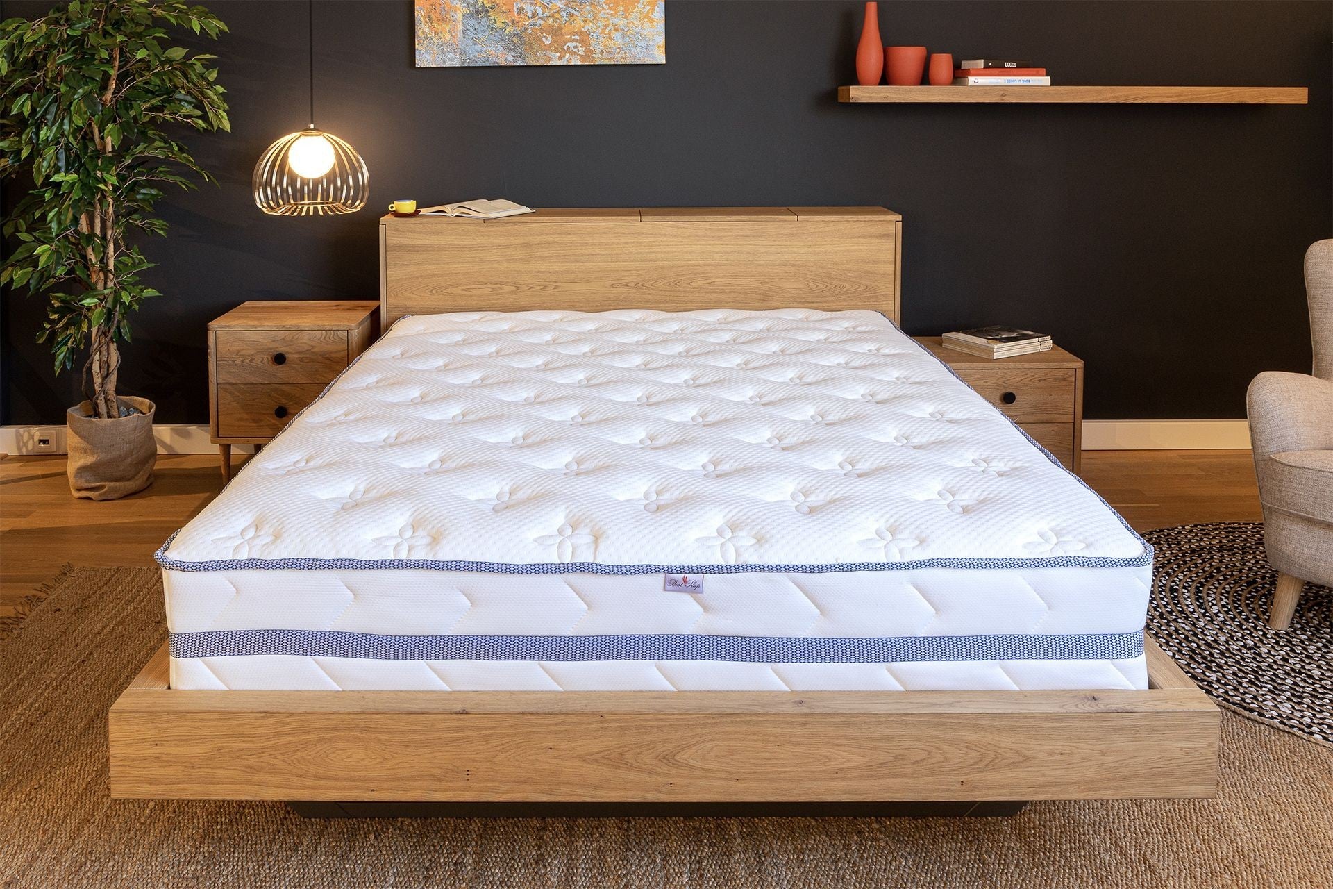 Saltea Ortopedica, Buona Notte, Hotel Line Expert, 34cm, spuma poliuretanica , spuma high resilience, spuma memorie, hipoalegenic, reversibila, fermitate medie, husa Skyline