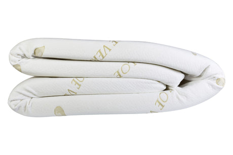 Husa saltea matlasata, textil, hipoalergenic, fibre aloe vera, cu fermoar pe 3 laturi, 21cm